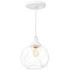 Lustre Pendente Esfera Aramado Branco 23cm