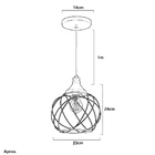 Lustre Pendente Esfera Aramado Branco 23cm