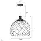 Lustre Pendente Esfera Aramado Branco 47cm