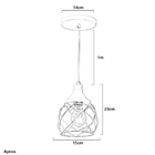 Lustre Pendente Esfera Aramado Cobre 15cm