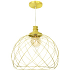 Lustre Pendente Esfera Aramado Dourado 47cm