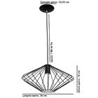 Lustre Pendente Esfera Chapeu Sirius Preto Sala Quarto