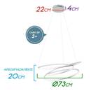 Lustre Pendente Espiral Branco Led 88w 3m Pe Direito Duplo St