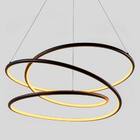 Lustre Pendente Espiral Preto Led 88w 3m Pe Direito Duplo St1