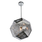 Lustre Pendente Facetado 1xe27 Dilan Metal 50cm Cromado