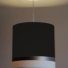 Lustre Pendente Faixas Bronze Cúpula 25x25  Preto