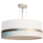 Lustre Pendente Faixas Bronze Cúpula 50x15  Branco