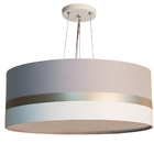 Lustre Pendente Faixas Bronze Cúpula 50x15  Cinza