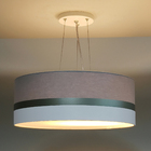 Lustre Pendente Faixas Bronze Cúpula 50x15  Cinza