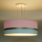 Lustre Pendente Faixas Bronze Cúpula 50x15  Rosa
