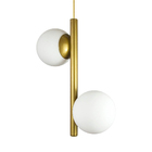Lustre Pendente Figo Com 2 Globos Esfera De Vidro - Ouro