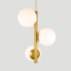 Lustre Pendente Figo Com 3 Globos Esfera De Vidro - Ouro