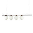 Lustre Pendente Figo Com 4 Globos Esfera De Vidro - Preto/cob
