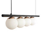 Lustre Pendente Figo Com 4 Globos Esfera De Vidro - Preto/cob