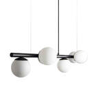 Lustre Pendente Figo Com 6 Globos Esfera De Vidro - Preto