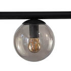 Lustre Pendente Figo Ouro 1,5m - 9 Globos Esfera De Vidro Fumê