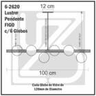 Lustre Pendente Figo Preto - 6 Globos Esfera De Vidro Fumê