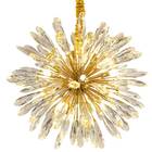 Lustre Pendente Flor Do Sol Dourado Cristal 50cm 9g9 Ds9749 D