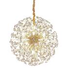 Lustre Pendente Flor Do Sol Dourado Cristal 50cm 9g9 Ds9751 D