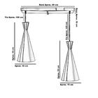 Lustre Pendente Funil Duplo Base Retangular Preto/cobre