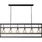 Lustre Pendente Gabbia Linea G 6xe27 Preto Com Cobre