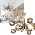 Lustre Pendente Glamour Luxo Exclusivo Led Prata/dourado Glam