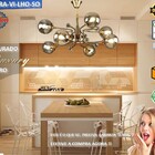 Lustre Pendente Glamour Luxo Exclusivo Led Prata/dourado Glam