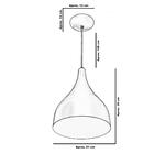 Lustre Pendente Gota Média Alumínio 30cm Branco/cobre