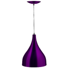 Lustre Pendente Gota Pequena Alumínio 21cm Roxo Metalico