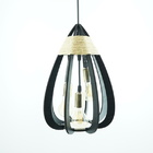 Lustre Pendente Gota Sisal Preto