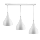 Lustre Pendente Gota Triplo Base Retangular Branco/cobre