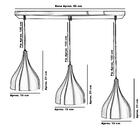 Lustre Pendente Gota Triplo Base Retangular Preto