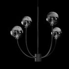 Lustre Pendente Grape Preto Fosco E Smoky Globo + 4x G9 Bf St