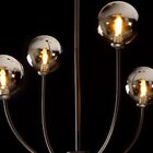 Lustre Pendente Grape Preto Fosco E Smoky Globo + 4x G9 Bf St