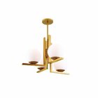 Lustre Pendente Industrial Com Vidro Leitoso Havana 04 Lâmpad