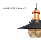 Lustre Pendente Industrial Moderno Nordic Preto Com Cobre