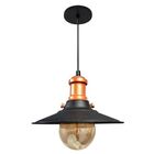 Lustre Pendente Industrial Moderno Nordic Preto Com Cobre