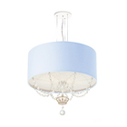 Lustre Pendente Infantil Coroa Cúpula Azul Bebê 30x15 2e27