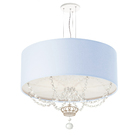 Lustre Pendente Infantil Coroa Cúpula Azul Bebê 50x15 3e27