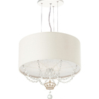 Lustre Pendente Infantil Coroa Cúpula Branco 30x15 2e27
