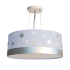 Lustre Pendente Infantil Estrelas Cúpula 40x15 2e27  Azul Bebê