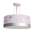 Lustre Pendente Infantil Estrelas Cúpula 50x15 3e27  Lilás