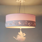 Lustre Pendente Infantil Fadas Cúpula Rosa 50x15 3e27