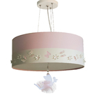 Lustre Pendente Infantil Fadas Cúpula Rosa 50x15 3e27