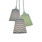 Lustre Pendente Infantil Frufru Verde E Chevron Cinza Bivolt