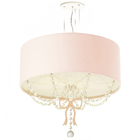 Lustre Pendente Infantil Laço Cúpula Rosa 40x15 2e27