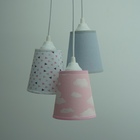Lustre Pendente Infantil Nuvens Tons De Rosa E Cinza Bivolt