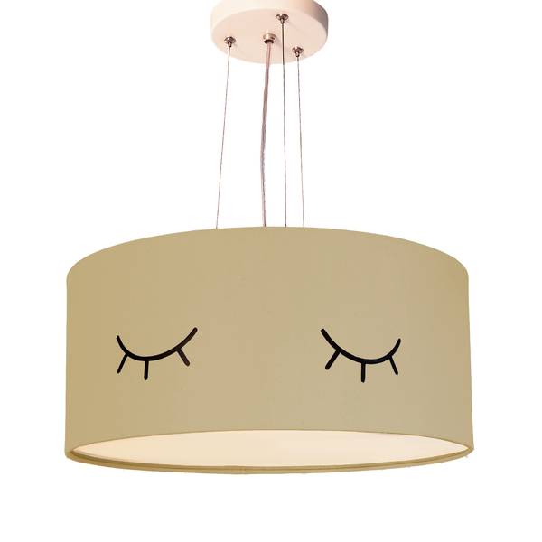 Lustre Pendente Infantil Olhinho Cúpula 30x15 2e27  Cáqui