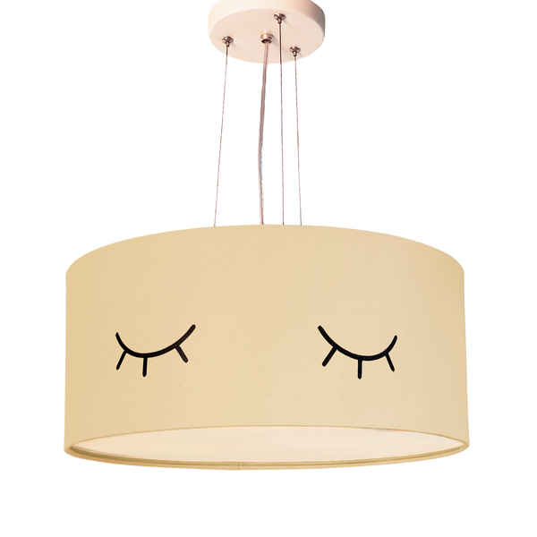 Lustre Pendente Infantil Olhinho Cúpula 30x15 2e27  Crú