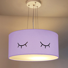 Lustre Pendente Infantil Olhinho Cúpula 30x15 2e27  Lilás